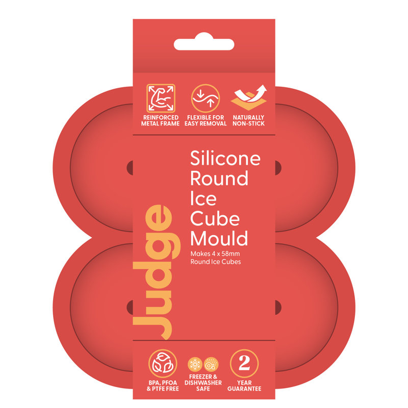 Judge Silicone, Round Ice Cube Mould, Berry