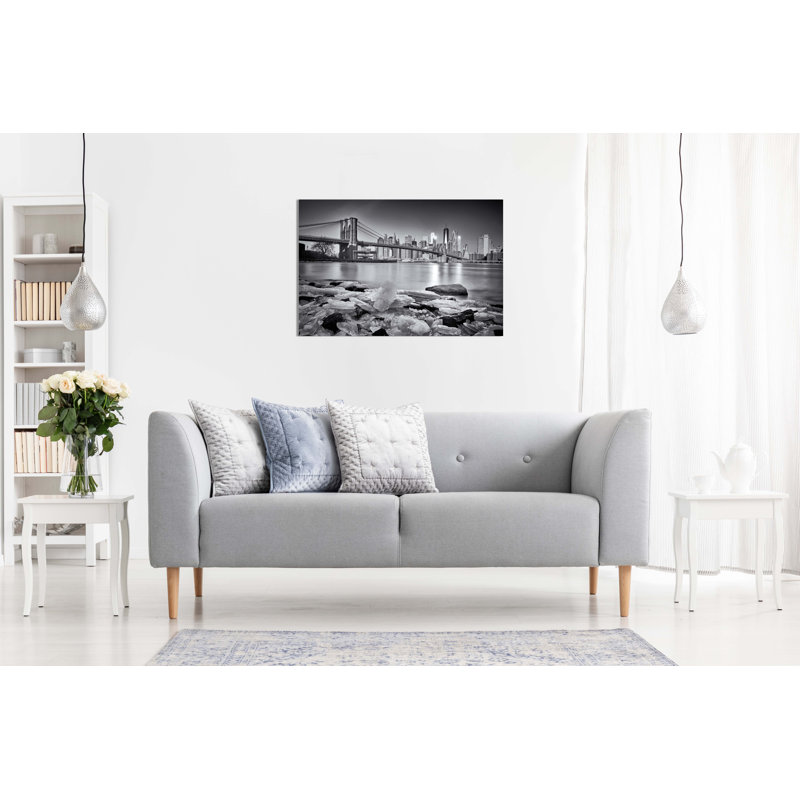 New York Brooklyn Bridge Skyline - Wrapped Canvas Print, 20cm H x 31cm W