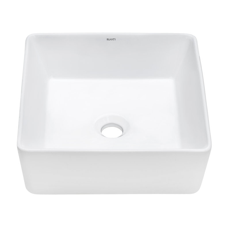 Lavabo vasque de salle de bain Ruvati, Or rose / blanc