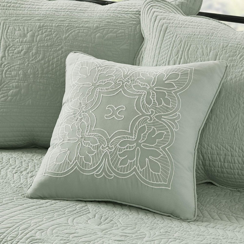 Ensemble de housse pour lit de jour matelassé 6 pièces damassé, literie côtière toutes saisons, écume de mer