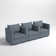 Modern Reception Sofa 3-Seater With Built-In Cupholders For Stylish And Functional Seating