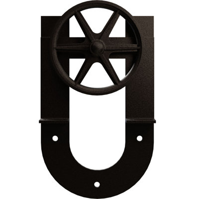 Ensemble de quincaillerie de porte de grange simple standard Premium Wagon Wheel Horseshoe Roller Hanger