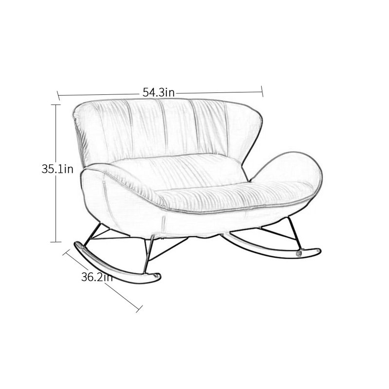 Chaise berçante nordique romantique, Brun
