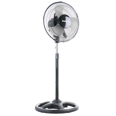 Impress Mighty Mite 12 Inch 3 Speed High-Velocity Standing Fan In Black
