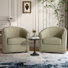Aunna Nailhead Swivel Barrel Chair