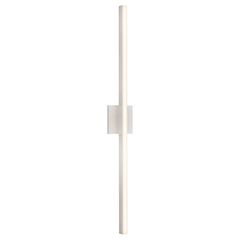 Luminaire mural à intensité variable 1 lumière Vega, H 37 po x l 4,75 po x P 1,75 po, Nickel brossé