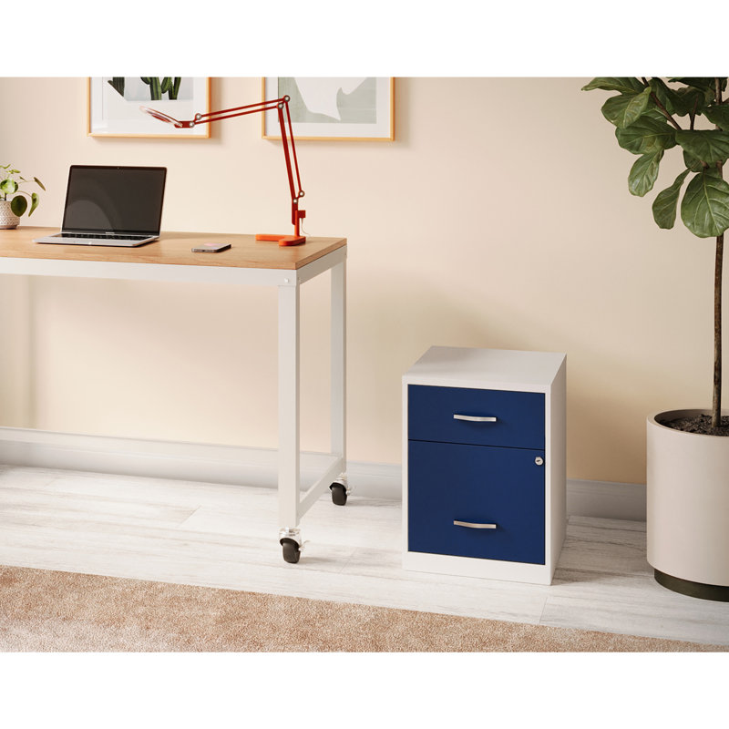 Classeur en acier 14,25 po Eslow, Bleu marine/blanc
