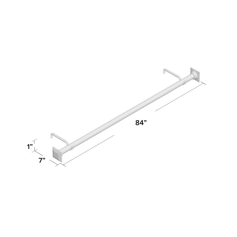 Zambrana Adjustable 1'' Single Curtain Rod, Burnt Gold, 1" H x 84" W x 7" D