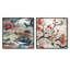 Ebre - Ensemble de 2 collages carrés abstraits-101847642-101847643