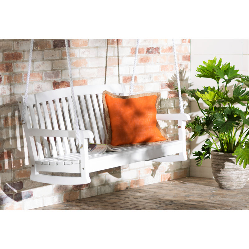 Erkerd Acacia Porch Swing, White, 4' W