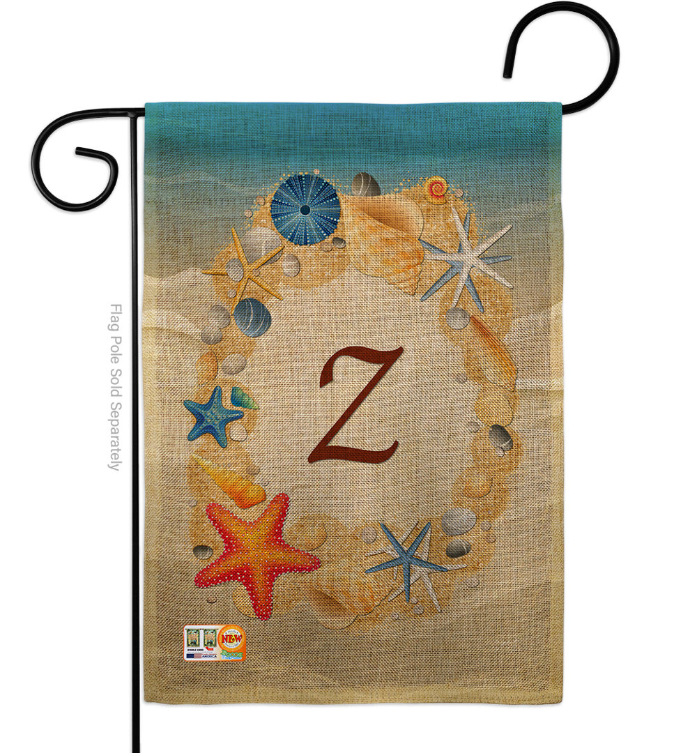 Double Sided 18.5'' H x 13'' W Burlap Garden Flag Dovecove Monogram 