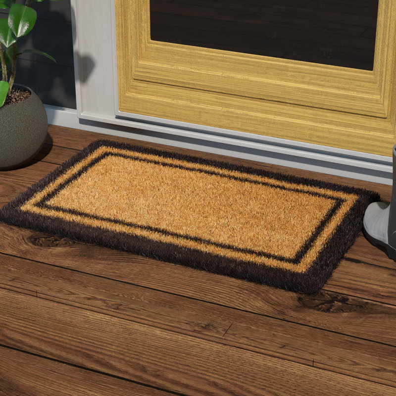 Alleffra Handmade Coir Rectangle Doormat, Rectangle 2'6" x 4', Green