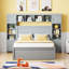 Lit en bois avec armoire, tablette et prises tout-en-un-597711740-597711736
