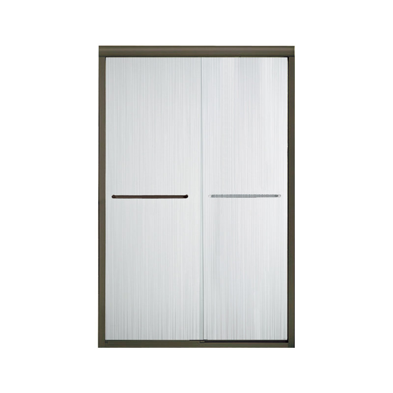 Finesse 70.06 in. H Bypass Frameless Shower Door with Clear Glass, Deep Bronze