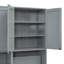 Lit escamotable simple simple avec placard, tiroirs et bureau - gris