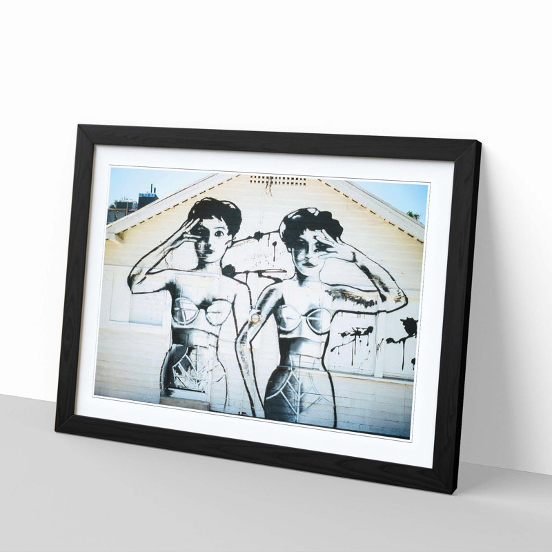 Graffiti Girls Framed Photographic - Framed Print, Black