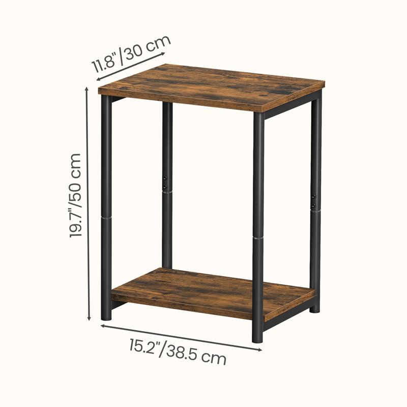 Ensemble de 2 tables d'appoint, tables d'appoint à 2 niveaux, tables de chevet pour salon, chambre à coucher, bureau à domicile