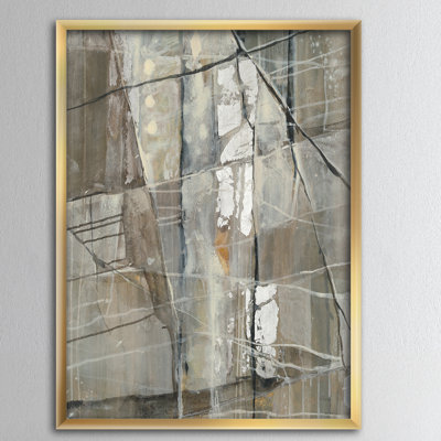«Gray Silver Geometric Composition», reproduction sur toile encadrée