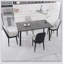 Table de salle à manger rectangulaire extensible de 55,12 à 70,87 po pouvant accueillir de 4 à 6 personnes, équipée de 4 chaises de salle à manger rembourrées en polyuréthane épais