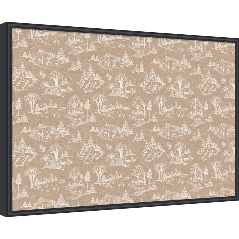 Structure murale encadrée en tissu blanc avec tableau blanc Wonderland, 25" H x 37" W