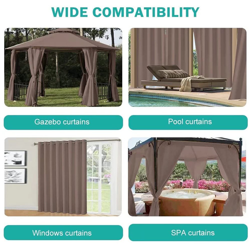 Panneau de rideau simple occultant avec œillets, L 50 po x L 120 po, Beige