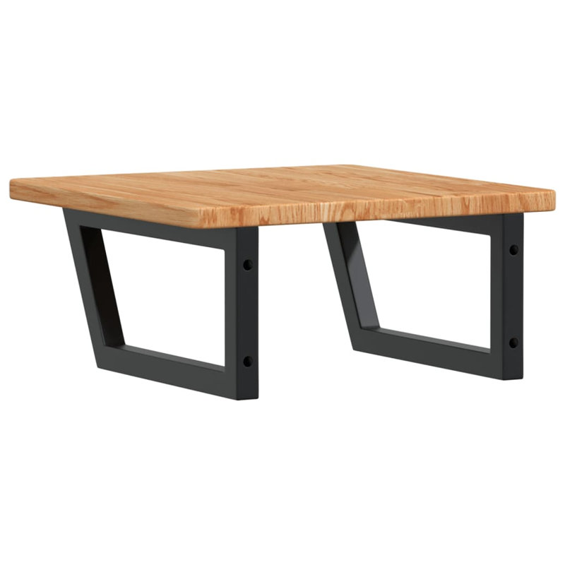 Ronecia 50cm Solid Wood Bathroom Vanity Top, Oak/Black