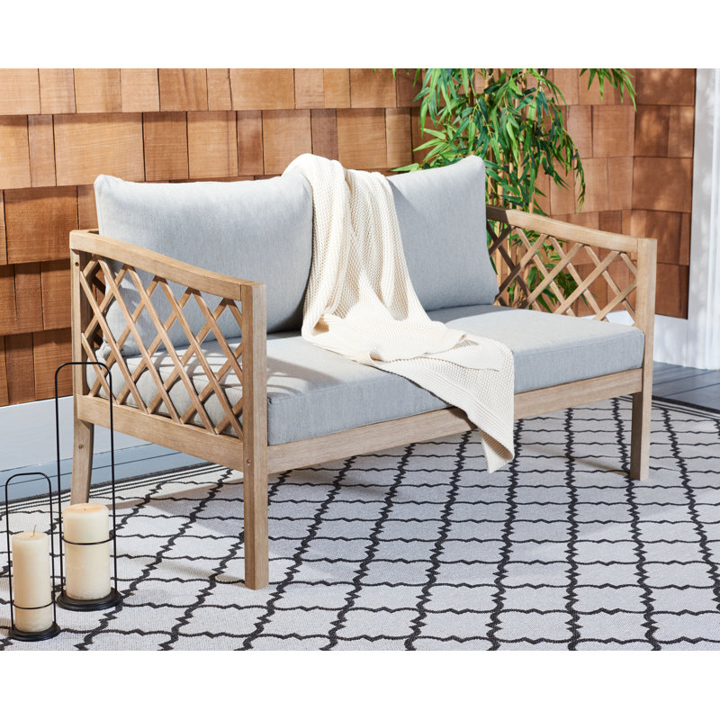 Barrett 55.11'' Wide Straight Eucalyptus Loveseat with Cushions