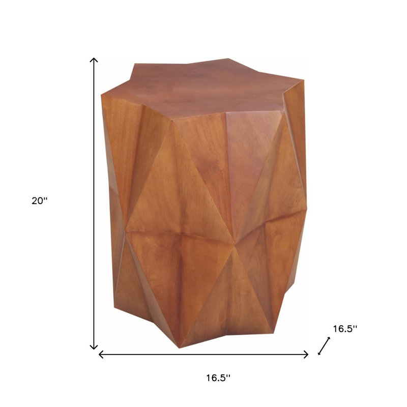  Transitional 24" Brown Solid Wood End Table