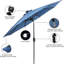 Parasol solaire 32 lumières DEL de patio avec inclinaison et manivelle, ...