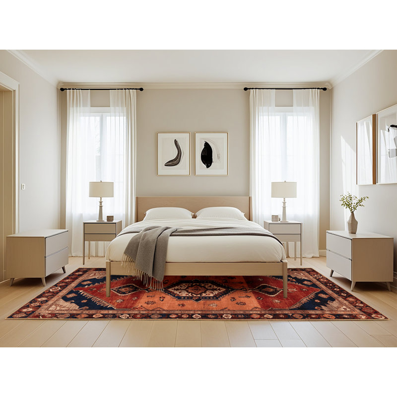 Tapis brun turc lavable à la machine, Rectangle de 5 pi x 8 pi