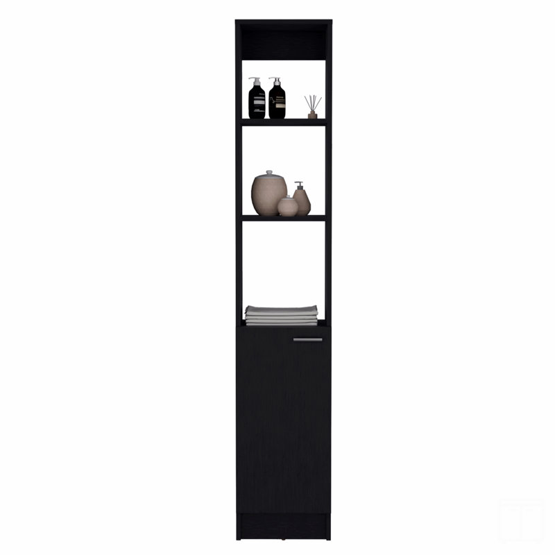 Armoire, 1 porte, 6 tablettes, H 70,87 po x l 19,7 po x P 10,43 po, Noir