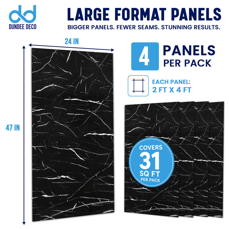Panneaux muraux brillants 23,6 po x 47,2 po Falkirk Irvine II, Noir / blanc