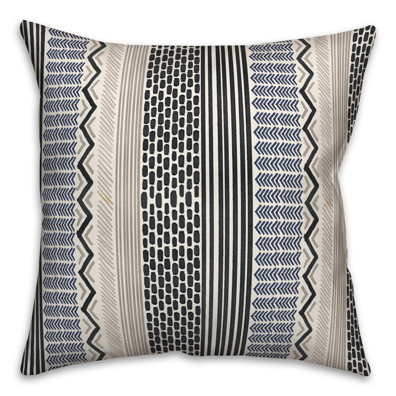 Outdoor Reversible Throw Pillow, Blue