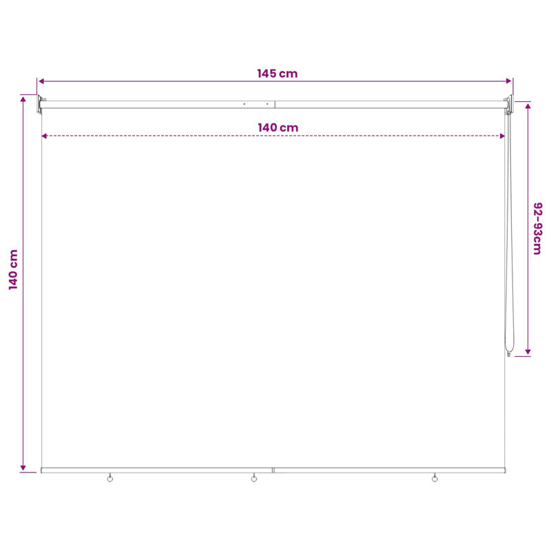 Roller shade, 145 cm W x 140 cm L