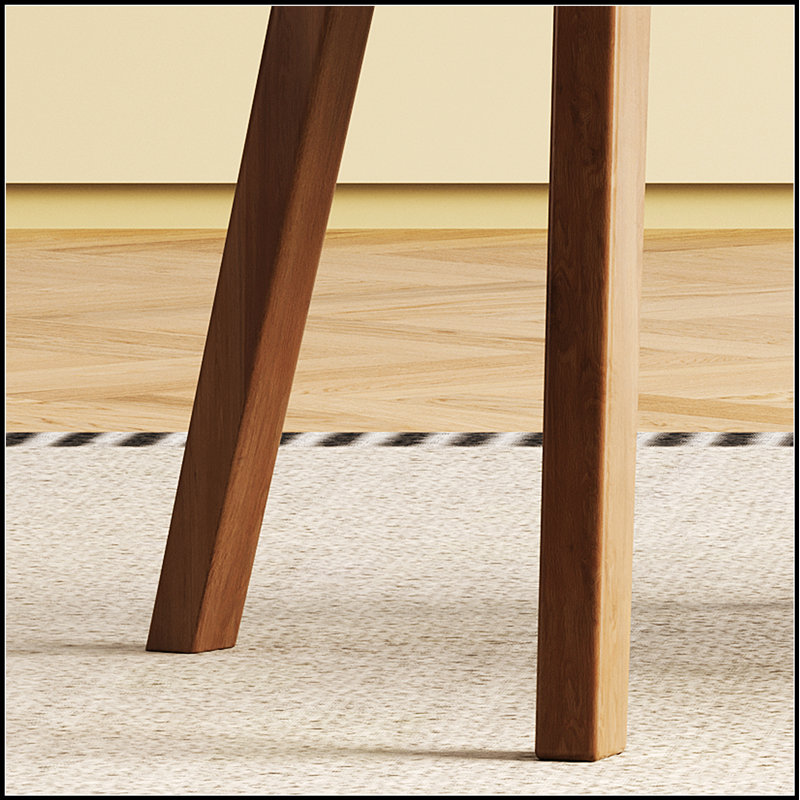 Ensemble de 2 chaises de salle à manger en bois massif de style Mid-Century moderne, confortable et durable pour la salle à manger et le salon