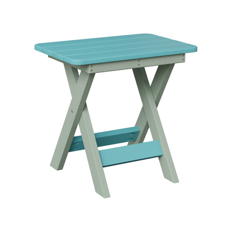 Berlin Gardens Folding End Table, Seafoam, Aruba Blue