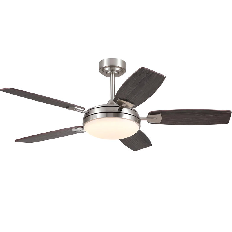 Ventilateurs de plafond 52 pales 52 pouces avec lumières et télécommande, Naturel / Gris foncé