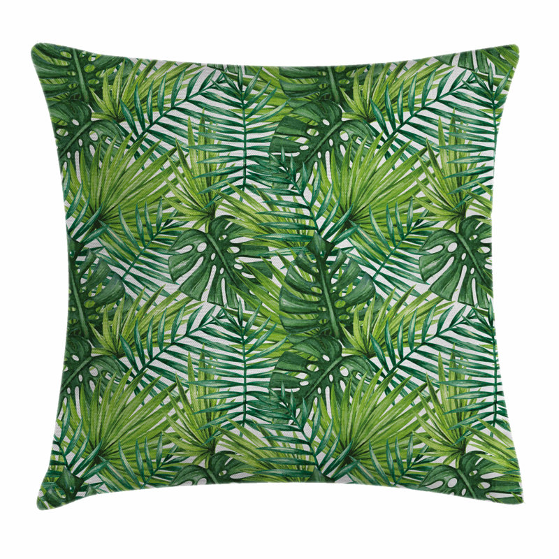 Housse de coussin carré aquarelle Leaf, 18 po x 18 po