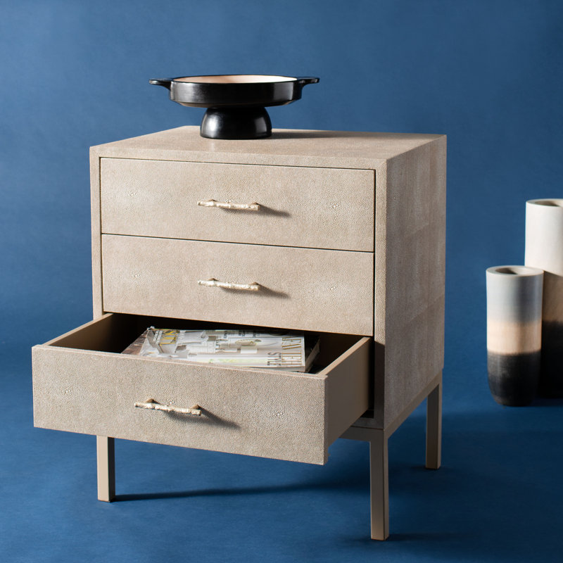 Commode 3 tiroirs Bello, Naturel