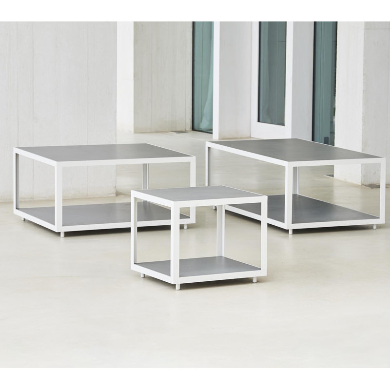 Level Outdoor Square Coffee Table, White, 31.1 W x 31.1" L x 16.6" H