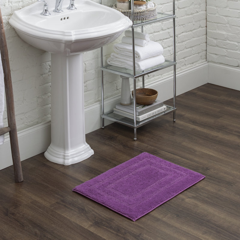 Kail Plush Stain/Fade Resistant Machine Washable Bath Mat, 21" W x 34" L, Fiesta Magenta