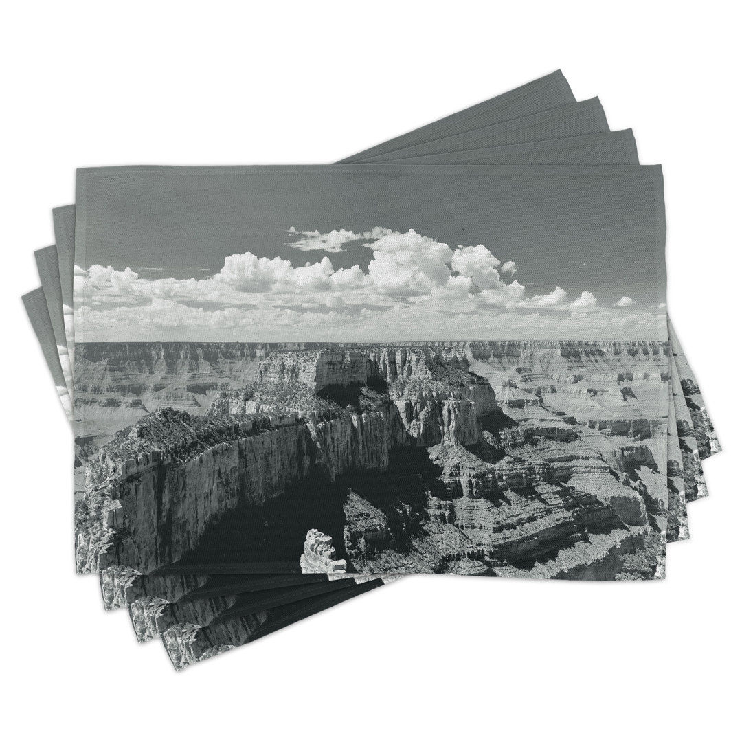 Platzdeckchen 4er-Set, Nostalgischer Grand Canyon, Grau