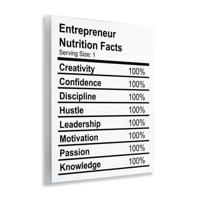 Sassy Entrepreneur Nutrition Facts Wall Plaque Art by Daphne Polselli