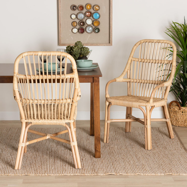 Bott Windsor Back Rattan Arm Chair Dining Chair