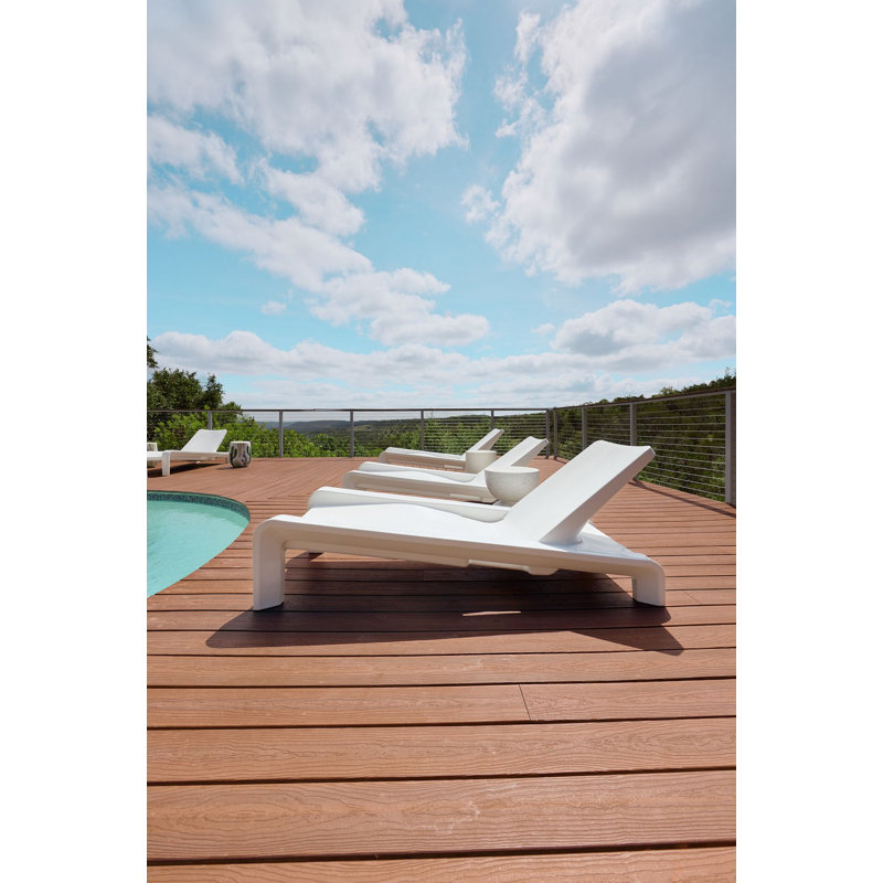 Deck Outdoor Chaise Lounge, Highcloue White