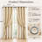 2-Panel Beige Double-Layer Blackout Curtains with Leaf Sheers, 52" x 84"
