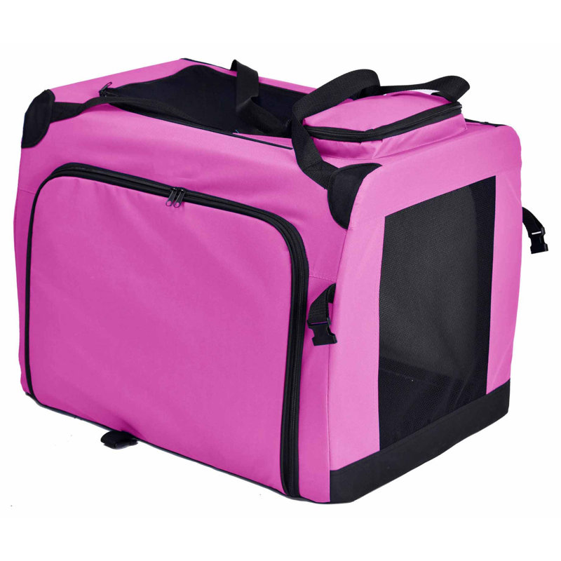 Cage pour chien extensible à double face pliable en métal Pet Hounda, Petit (H 15,7 po x l 15,7 po x P 22,8 po), Rose
