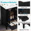 Meuble-lavabo de 20 po avec lavabo, armoire de salle de bain avec deux portes et patins réglables-2042886967