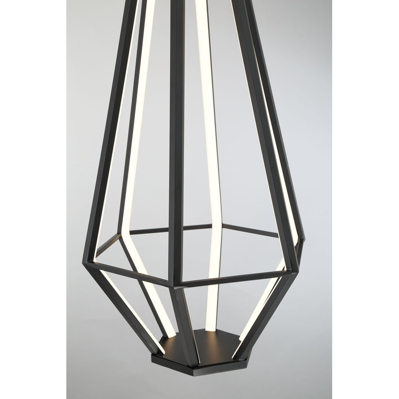 Dripping Gems 1 - Light Brass LED Unique/Statement Pendant, 31.88" H x 12" W x 12" D