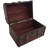 Wood and Leather Treasure Decorative Box with Lock And Lids